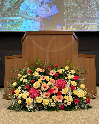 Stage floral arrangement Stage floral arrangement