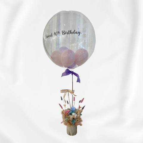 Preserved Floral Arrangement with Balloon